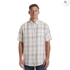 Frontier Threads Men's Short Sleeve Linen Like Button Up Shirt. NWT. Size XL.